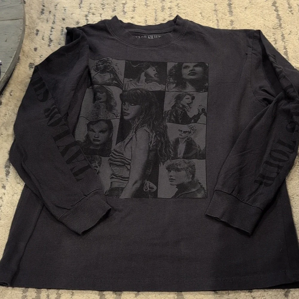 Official Taylor Swift The Eras Tour Black Long Sleeve Crew Neck Shirt - Picture 4 of 7
